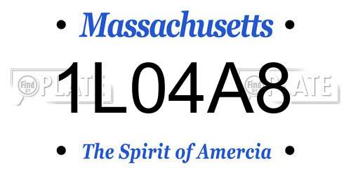 1L04A8 Massachusetts License Plate