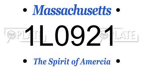 1L0921 Massachusetts License Plate