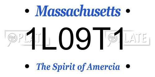 1L09T1 Massachusetts License Plate