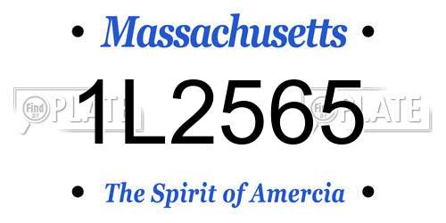 1L2565 Massachusetts License Plate