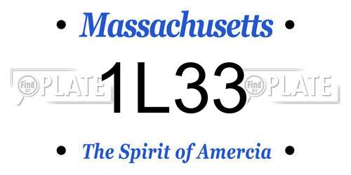 1L33 Massachusetts License Plate