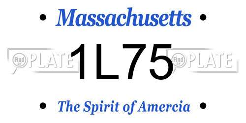 1L75 Massachusetts License Plate