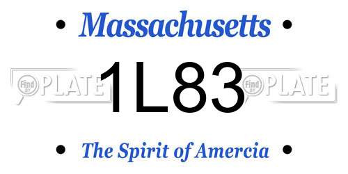 1L83 Massachusetts License Plate