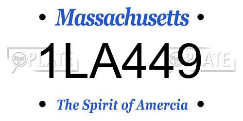 1LA449 Massachusetts License Plate