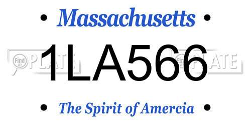 1LA566 Massachusetts License Plate