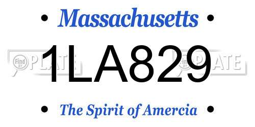 1LA829 Massachusetts License Plate