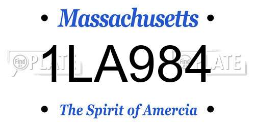 1LA984 Massachusetts License Plate