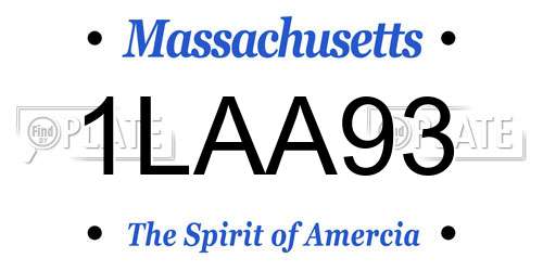 1LAA93 Massachusetts License Plate