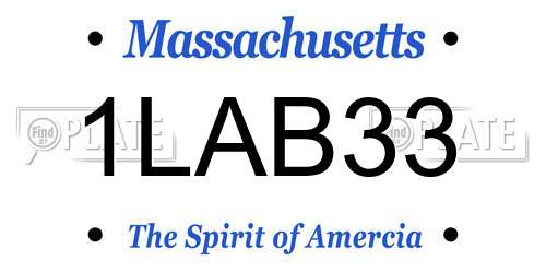 1LAB33 Massachusetts License Plate