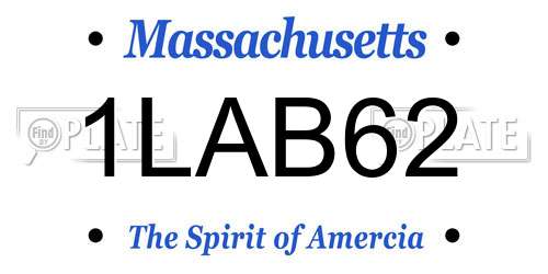1LAB62 Massachusetts License Plate