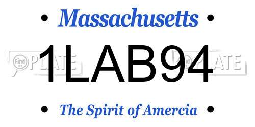 1LAB94 Massachusetts License Plate