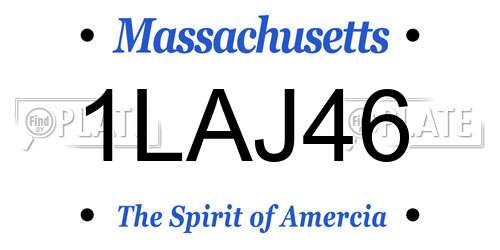 1LAJ46 Massachusetts License Plate