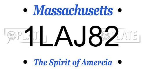 1LAJ82 Massachusetts License Plate
