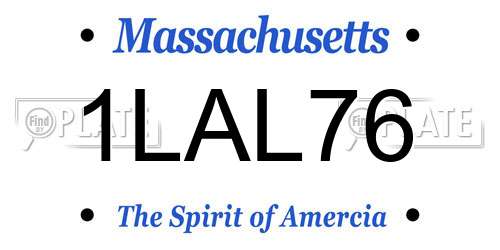 1LAL76 Massachusetts License Plate