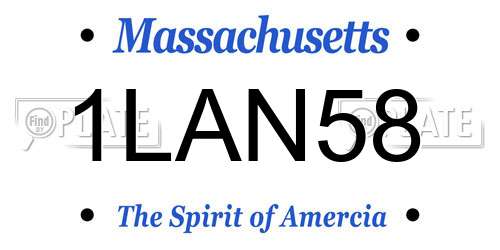 1LAN58 Massachusetts License Plate