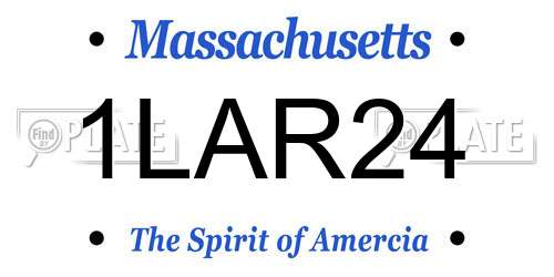 1LAR24 Massachusetts License Plate