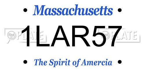 1LAR57 Massachusetts License Plate