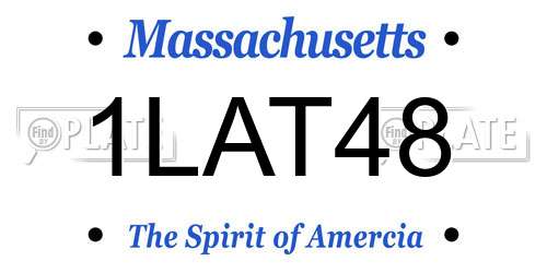 1LAT48 Massachusetts License Plate