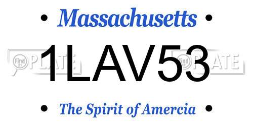 1LAV53 Massachusetts License Plate