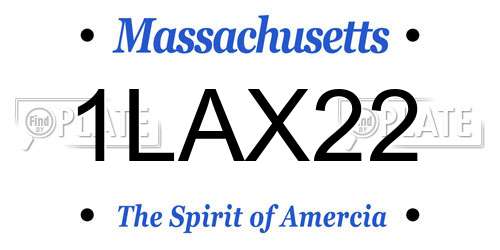 1LAX22 Massachusetts License Plate