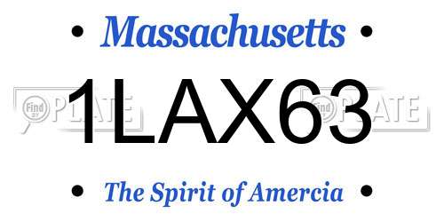 1LAX63 Massachusetts License Plate