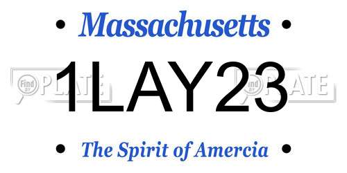 1LAY23 Massachusetts License Plate