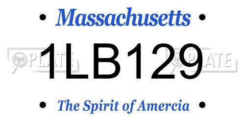 1LB129 Massachusetts License Plate