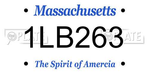 1LB263 Massachusetts License Plate
