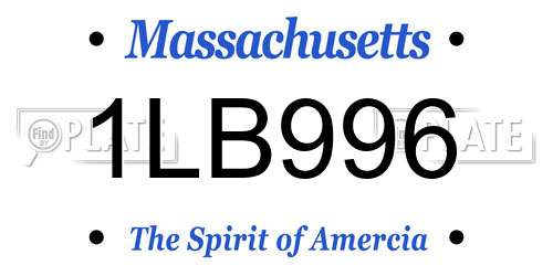 1LB996 Massachusetts License Plate