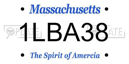 1LBA38 Massachusetts License Plate