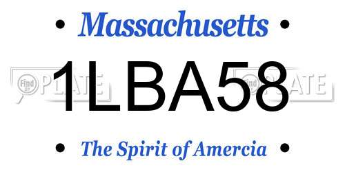1LBA58 Massachusetts License Plate