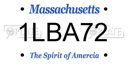 1LBA72 Massachusetts License Plate