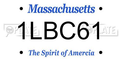 1LBC61 Massachusetts License Plate
