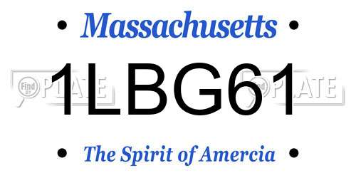 1LBG61 Massachusetts License Plate
