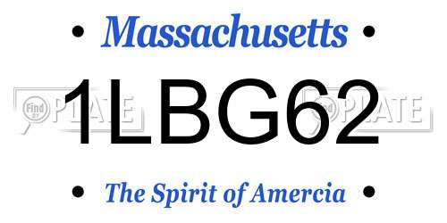1LBG62 Massachusetts License Plate