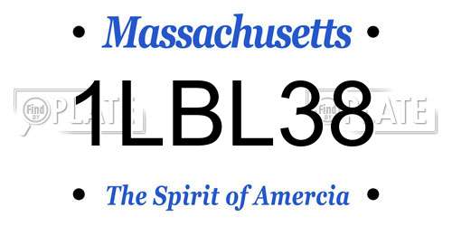 1LBL38 Massachusetts License Plate