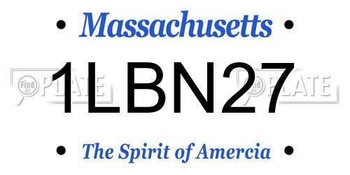 1LBN27 Massachusetts License Plate