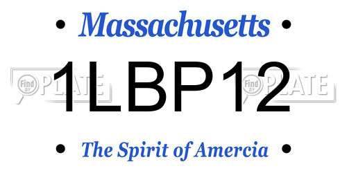 1LBP12 Massachusetts License Plate