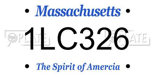 1LC326 Massachusetts License Plate