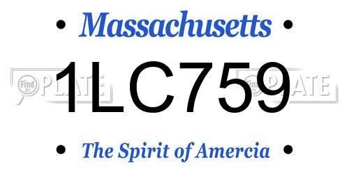 1LC759 Massachusetts License Plate