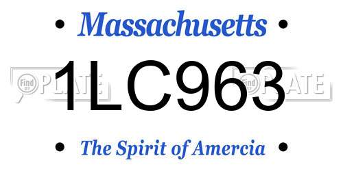 1LC963 Massachusetts License Plate
