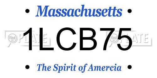 1LCB75 Massachusetts License Plate