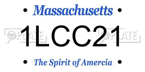 1LCC21 Massachusetts License Plate