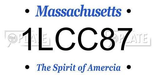 1LCC87 Massachusetts License Plate