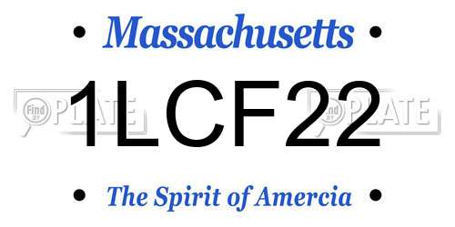 1LCF22 Massachusetts License Plate