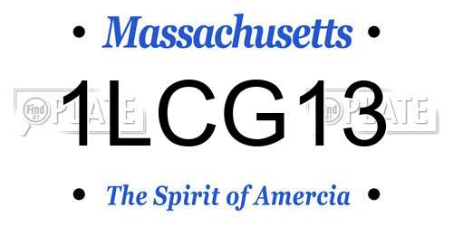 1LCG13 Massachusetts License Plate