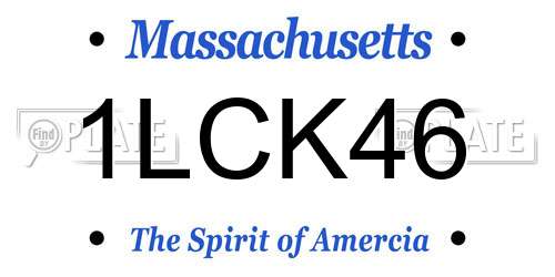 1LCK46 Massachusetts License Plate