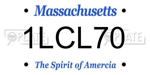 1LCL70 Massachusetts License Plate
