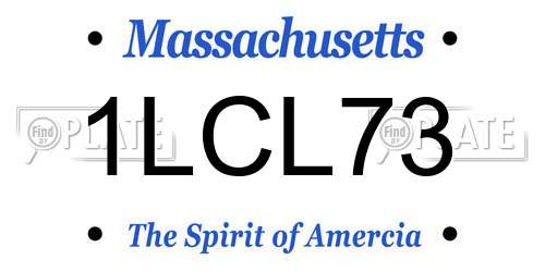 1LCL73 Massachusetts License Plate