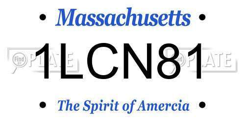 1LCN81 Massachusetts License Plate